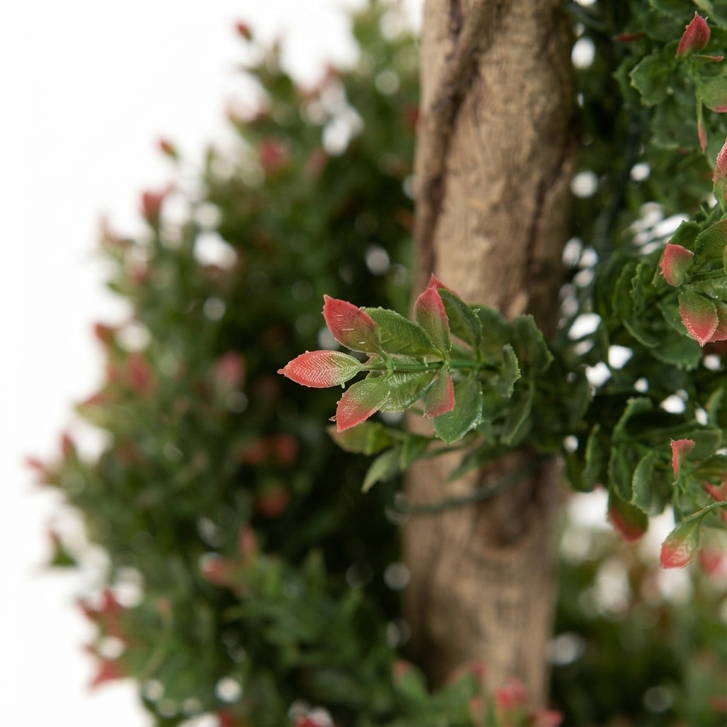Red Day Leaf Spiral - Artificial Plant (1.4m) — detail close-up