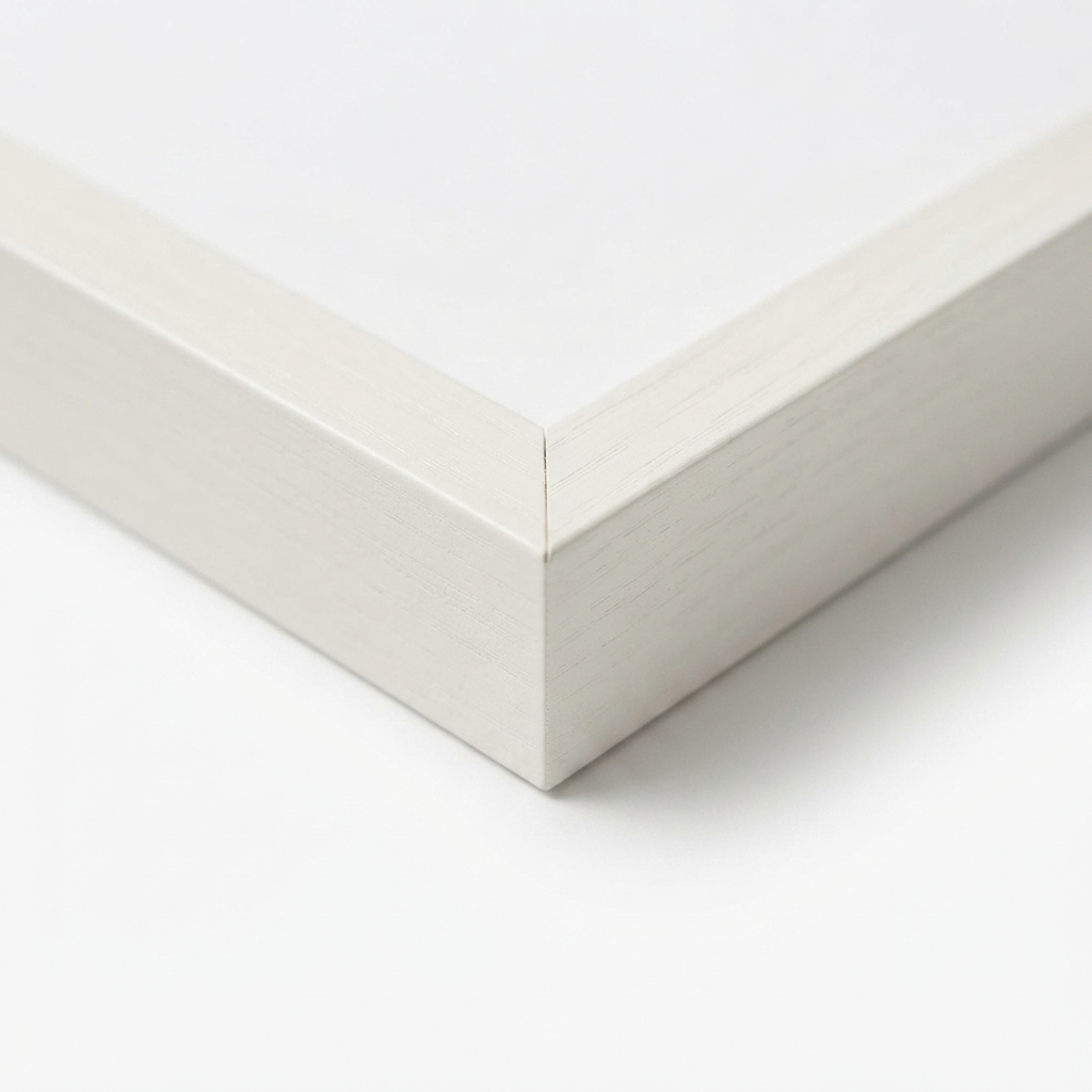 White Riviera in Open Grain White Frame Print 84cm x 118cm — detail close-up