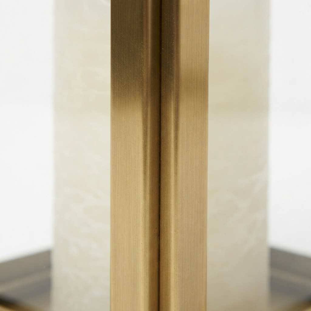 Amalfi Gold Hurricane Lantern Large — detail close-up