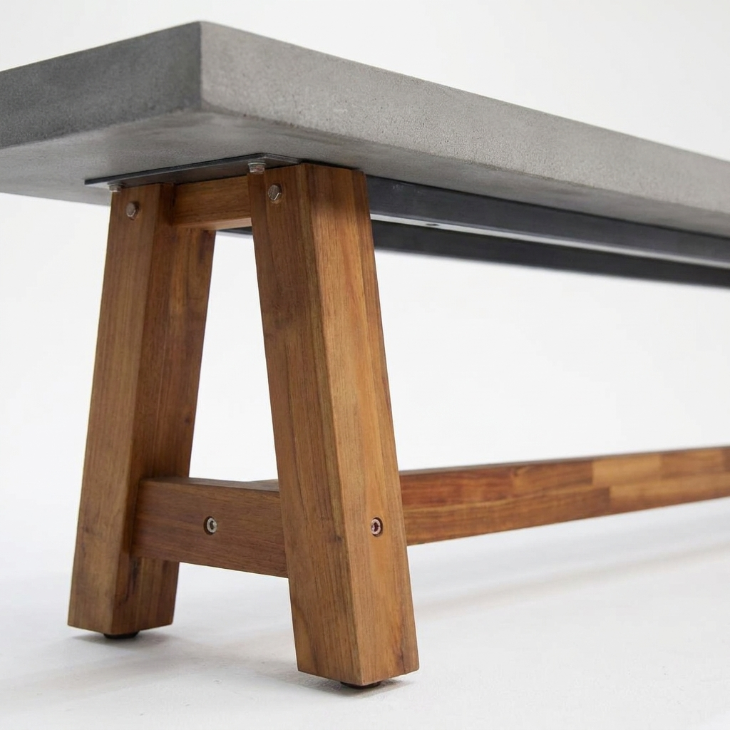 Charlotte 240cm Polystone Bench — detail close-up