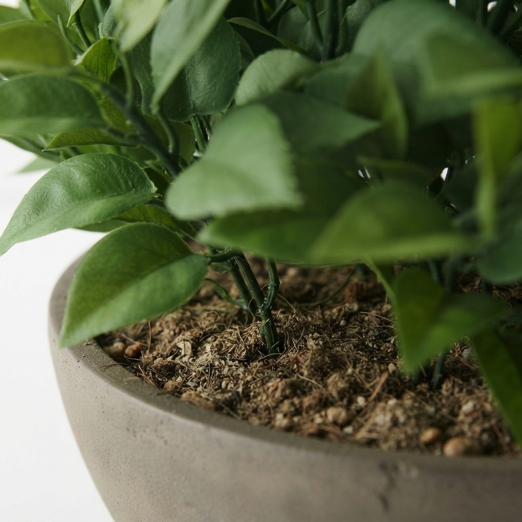 Philodendron Plant in Bowl — detail close-up