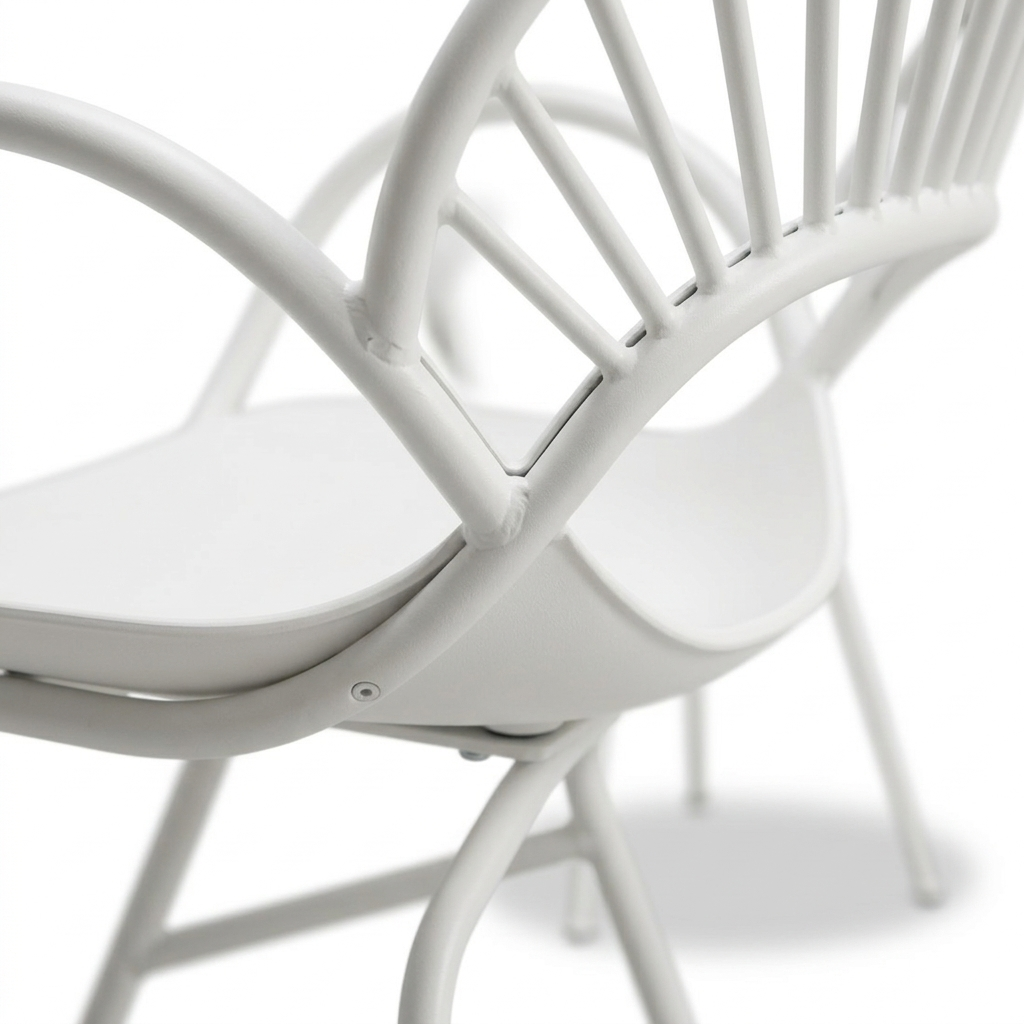 Fantail Dining Chair 4pc - White — detail close-up
