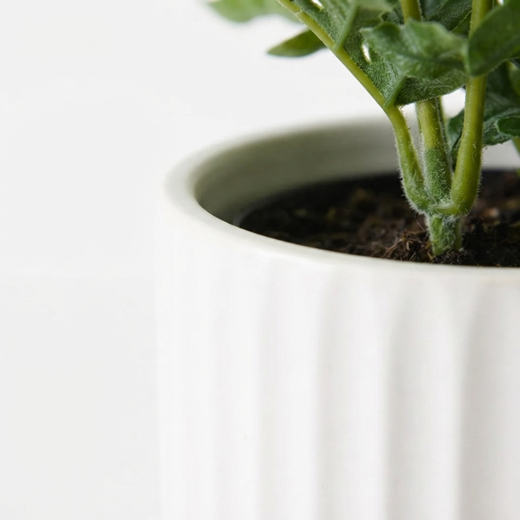 Fern Kangaroo in Pot - Artificial Plant (20cm H) — detail close-up