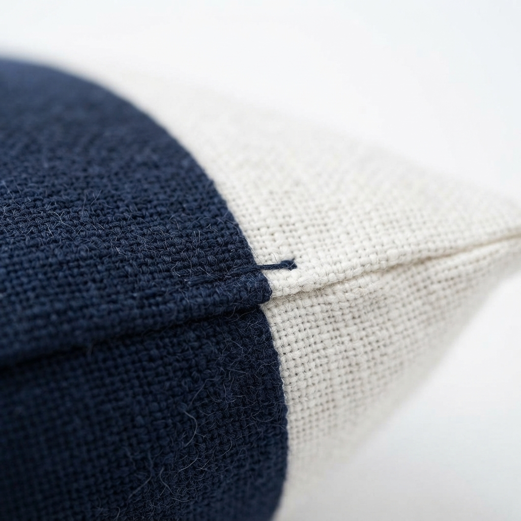 Linen Stripe Navy - Indoor Cushion (30 x 50) — detail close-up