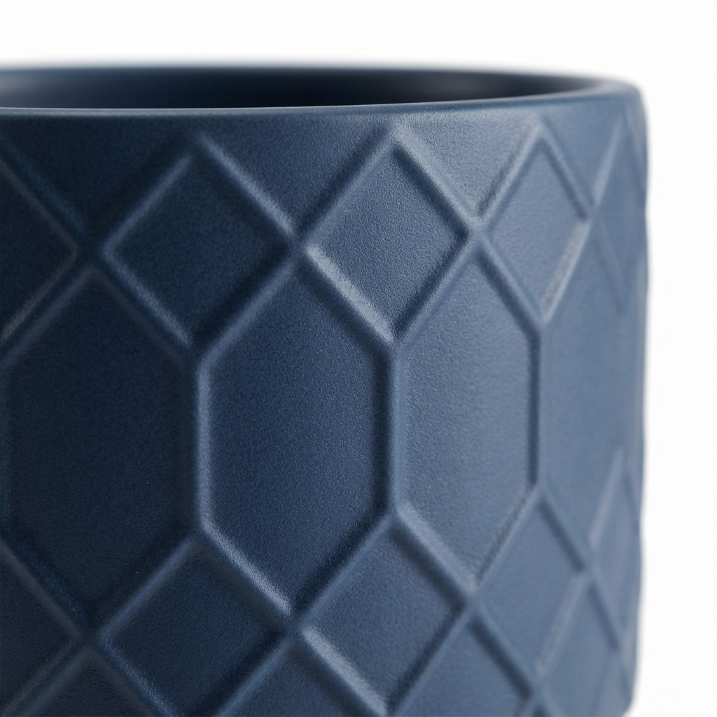 Izel Planter 15.5 x 15 Navy — detail close-up