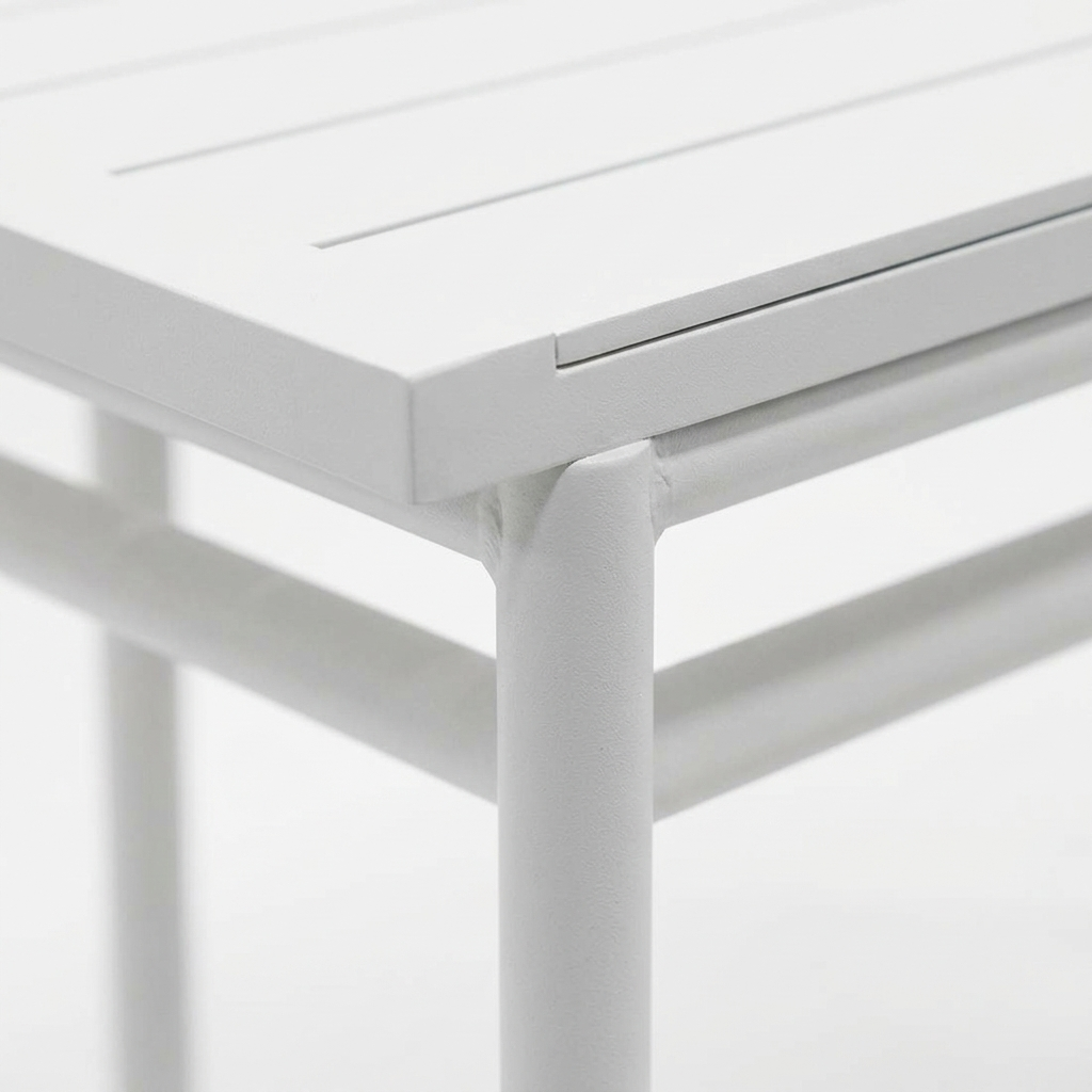 Dallas 150cm Lounge Dining Table - White — detail close-up