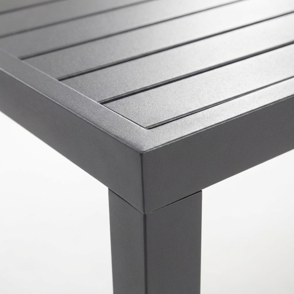Queensville 11pc Table - Gunmetal — detail close-up