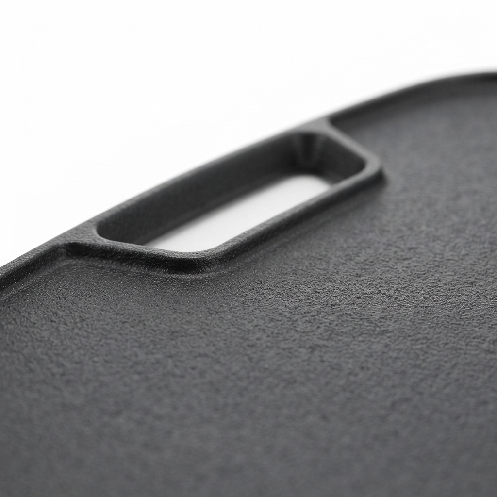 Travel Q Range Cast Iron Reversible Griddle Plate — detail close-up