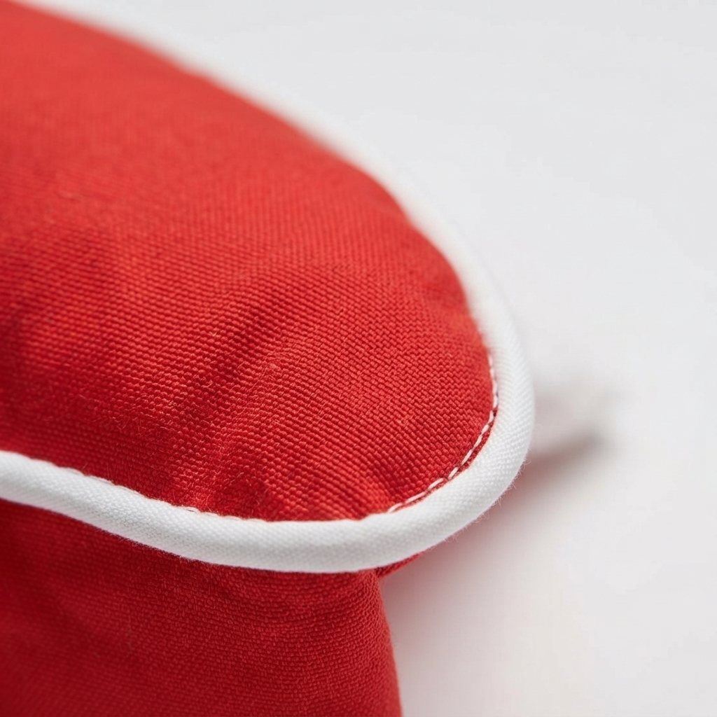 Pantone Red 45x45 Outdoor Cushion — detail close-up