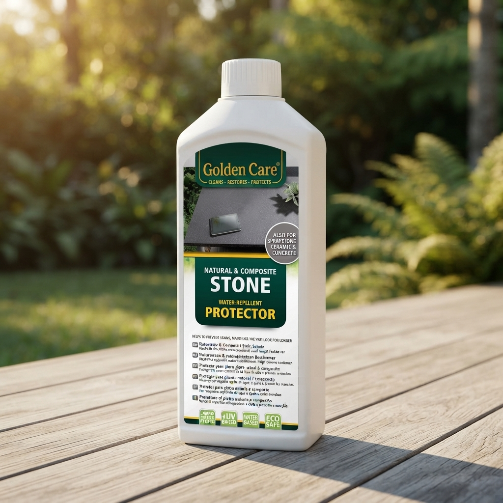 Golden Care Natural Stone Protector — outdoor setting