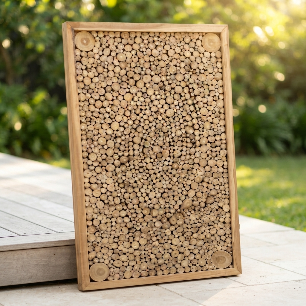 Teak Wall Art - Stellar — outdoor setting