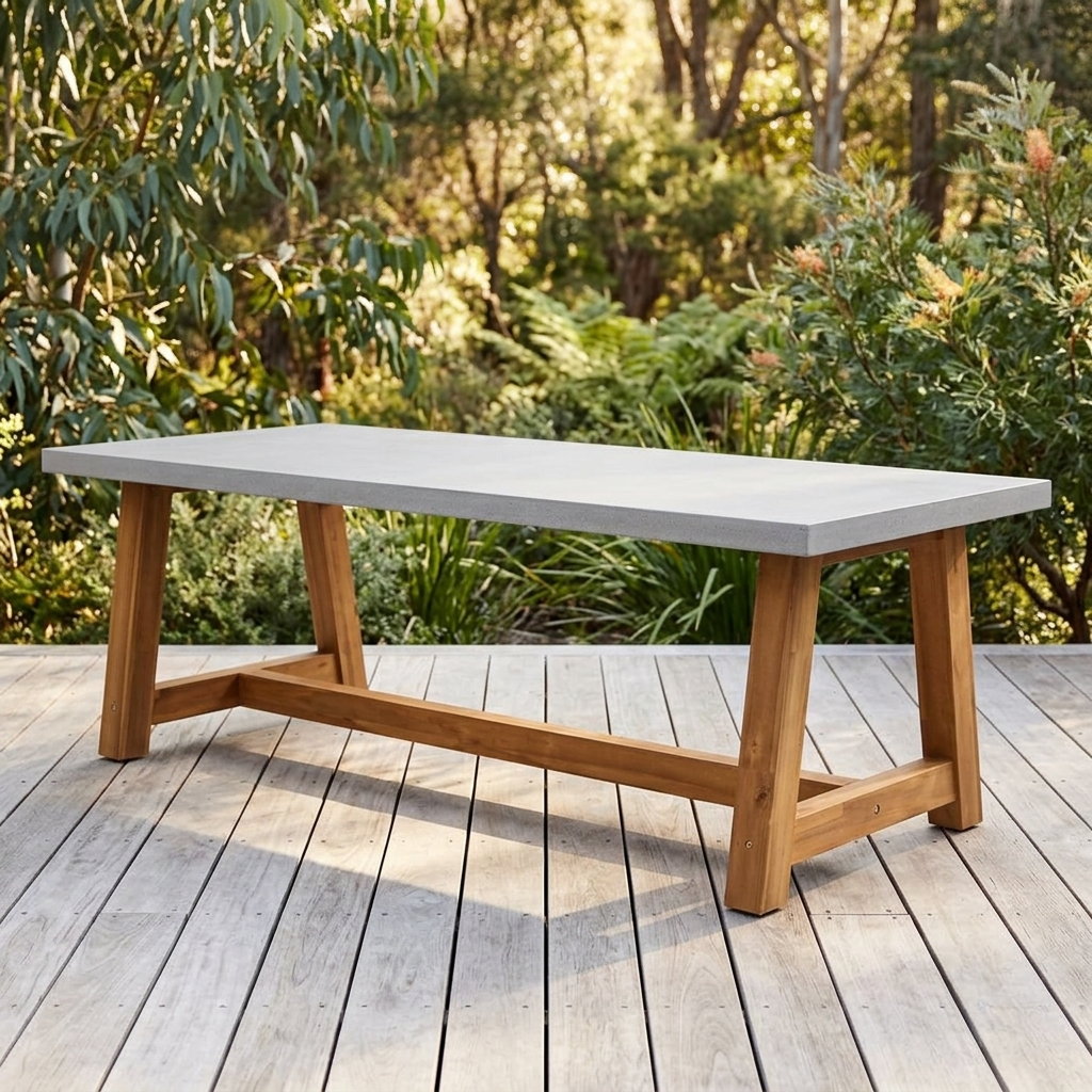Charlotte 240cm Polystone Dining Table — outdoor setting