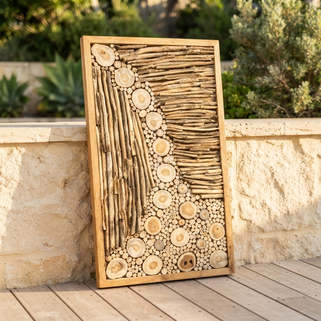 Teak Wall Art - Rumah — outdoor setting