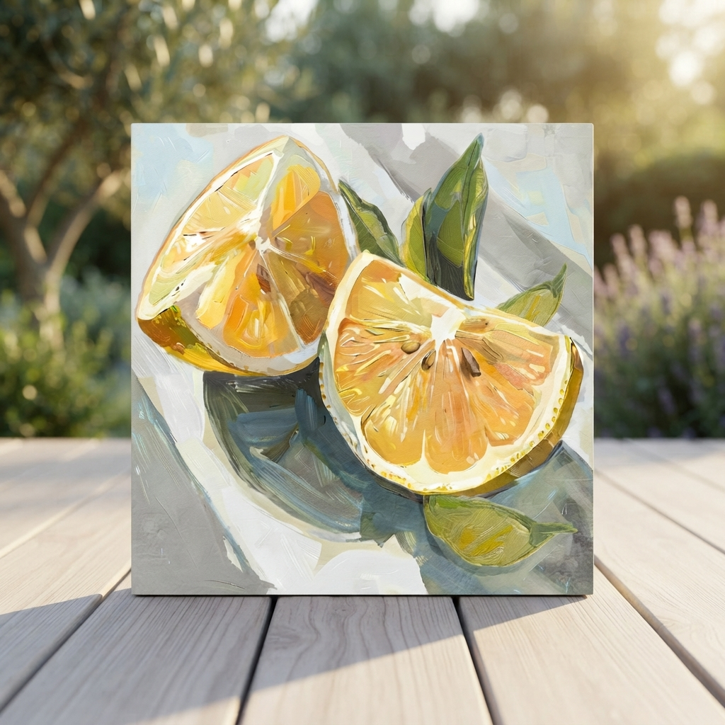 Lemon Slice Wall Art — outdoor setting