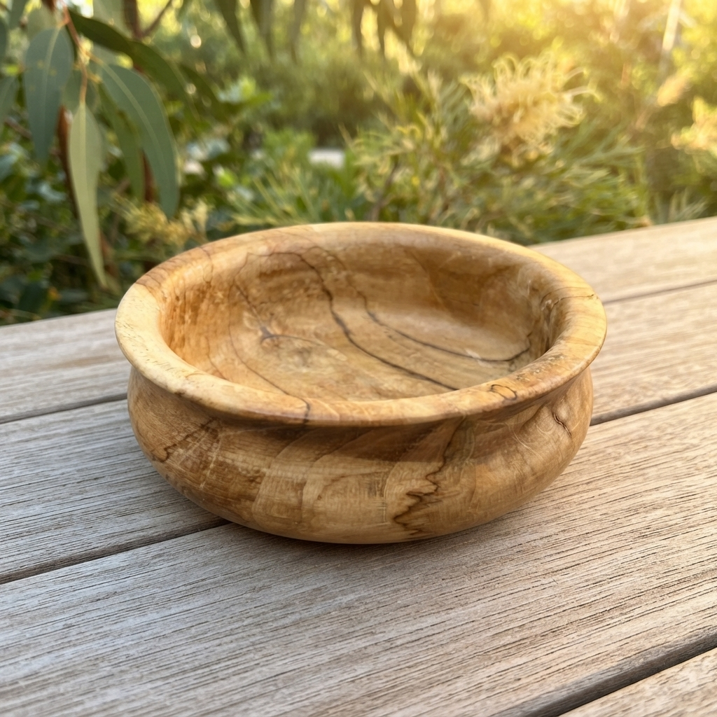 Teak Bowl — outdoor setting