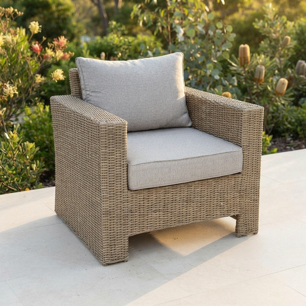 Banksia Armchair - Driftwood Stone — outdoor setting
