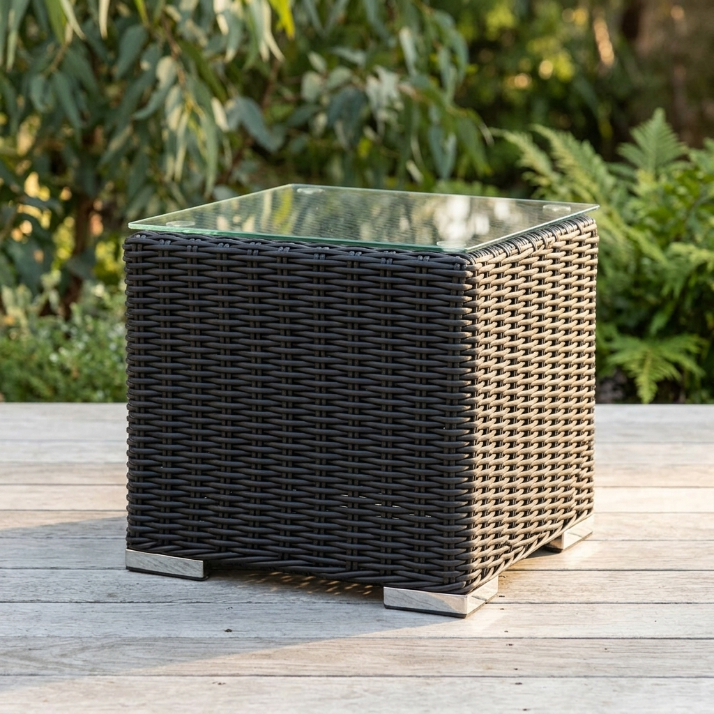 Amani Side Table - Black — outdoor setting