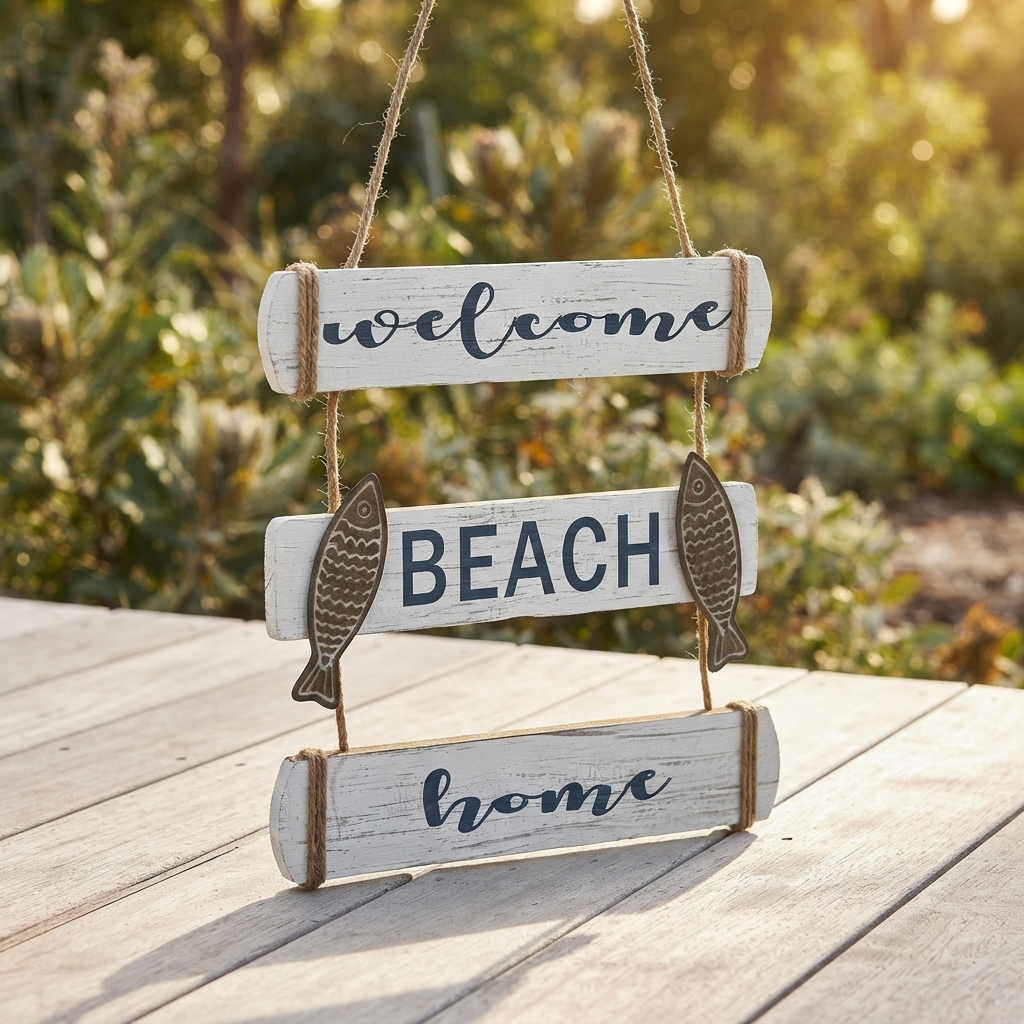 Welcome Beach Wall Art — outdoor setting
