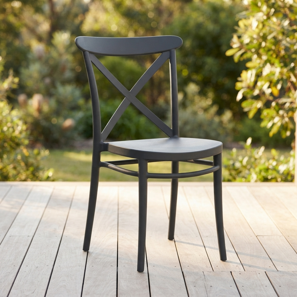 Cross-Back Chair — outdoor setting
