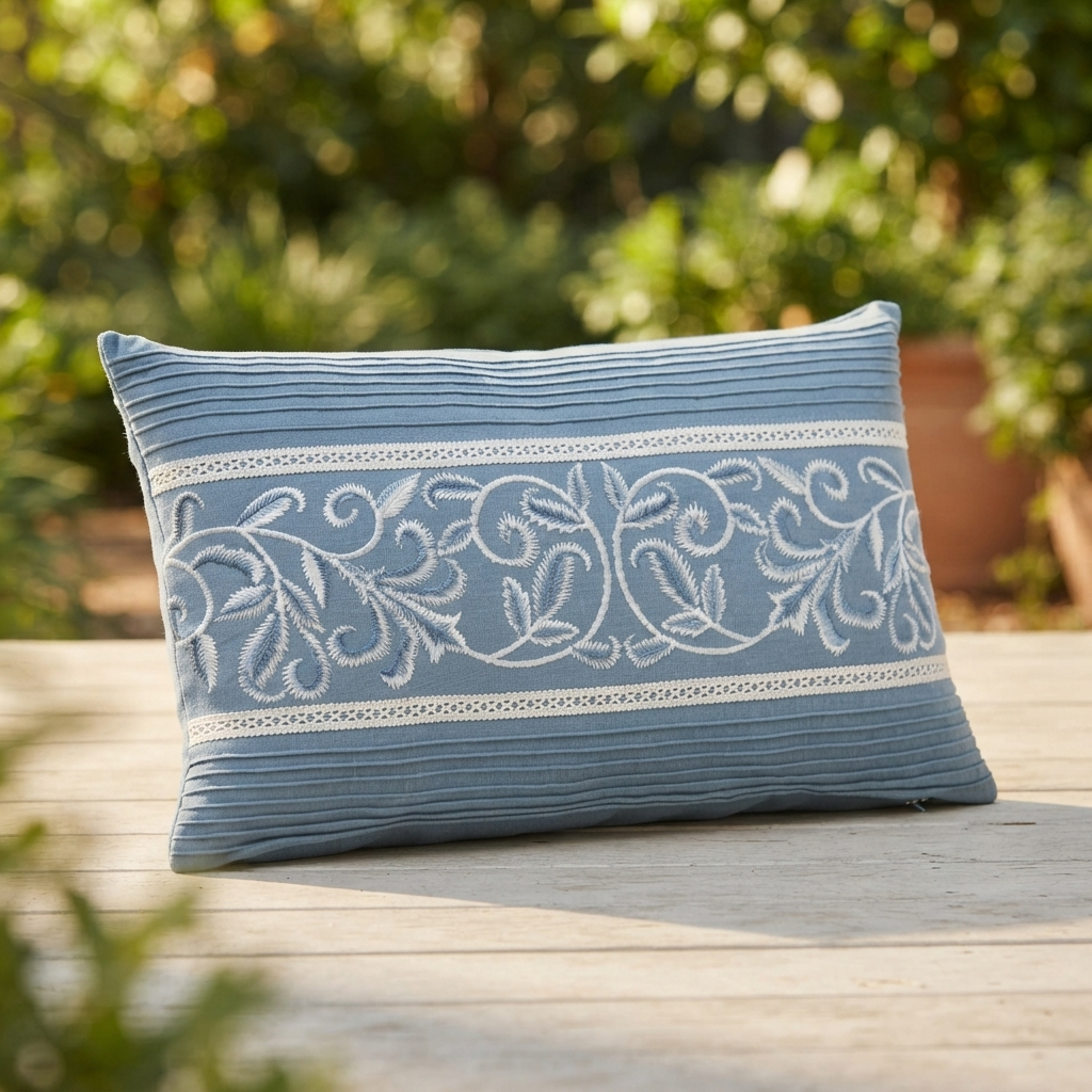 Provincial Blue - Indoor Cushion (30 x 50) — outdoor setting