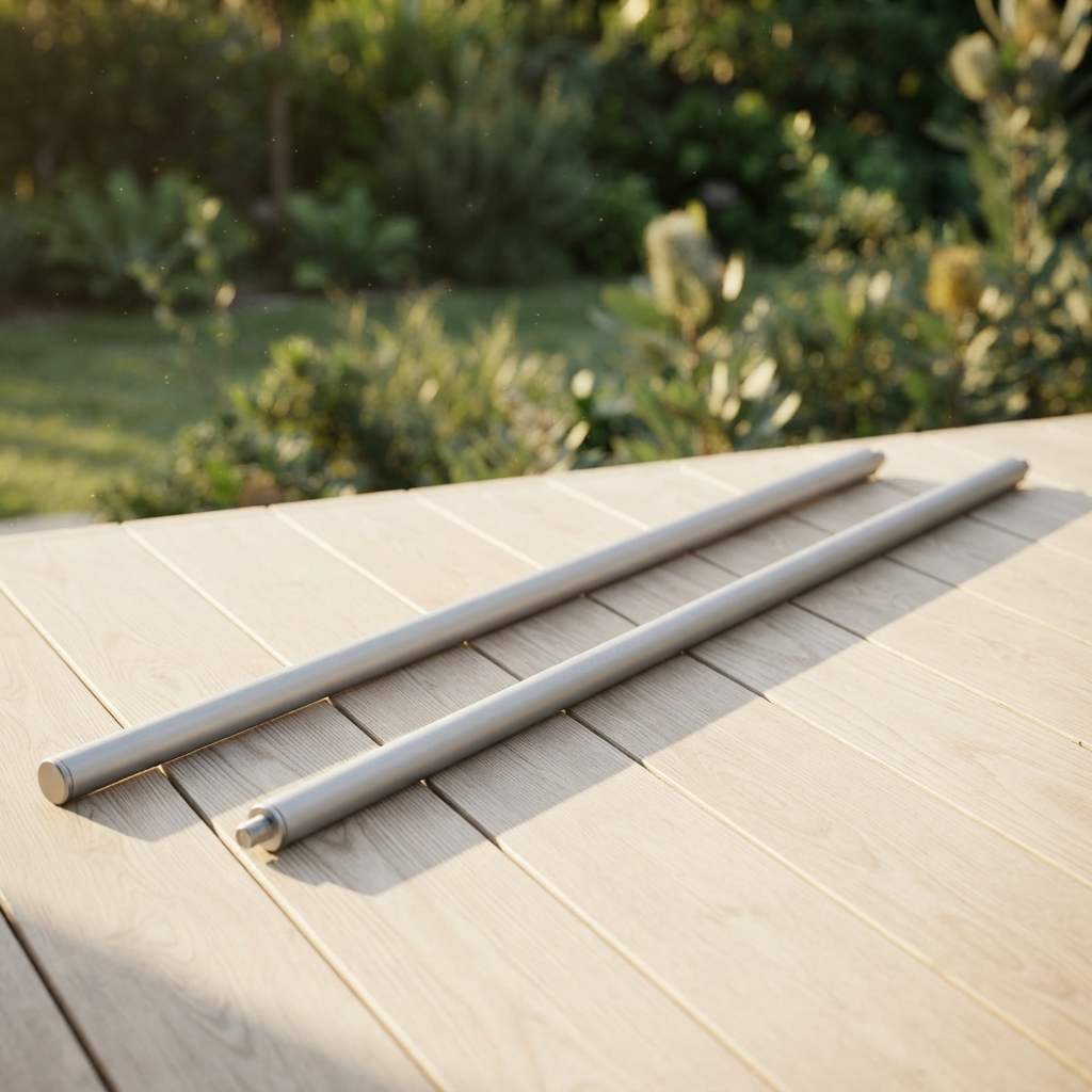Max Classic Extension Mount Poles 900mm - Silver — outdoor setting