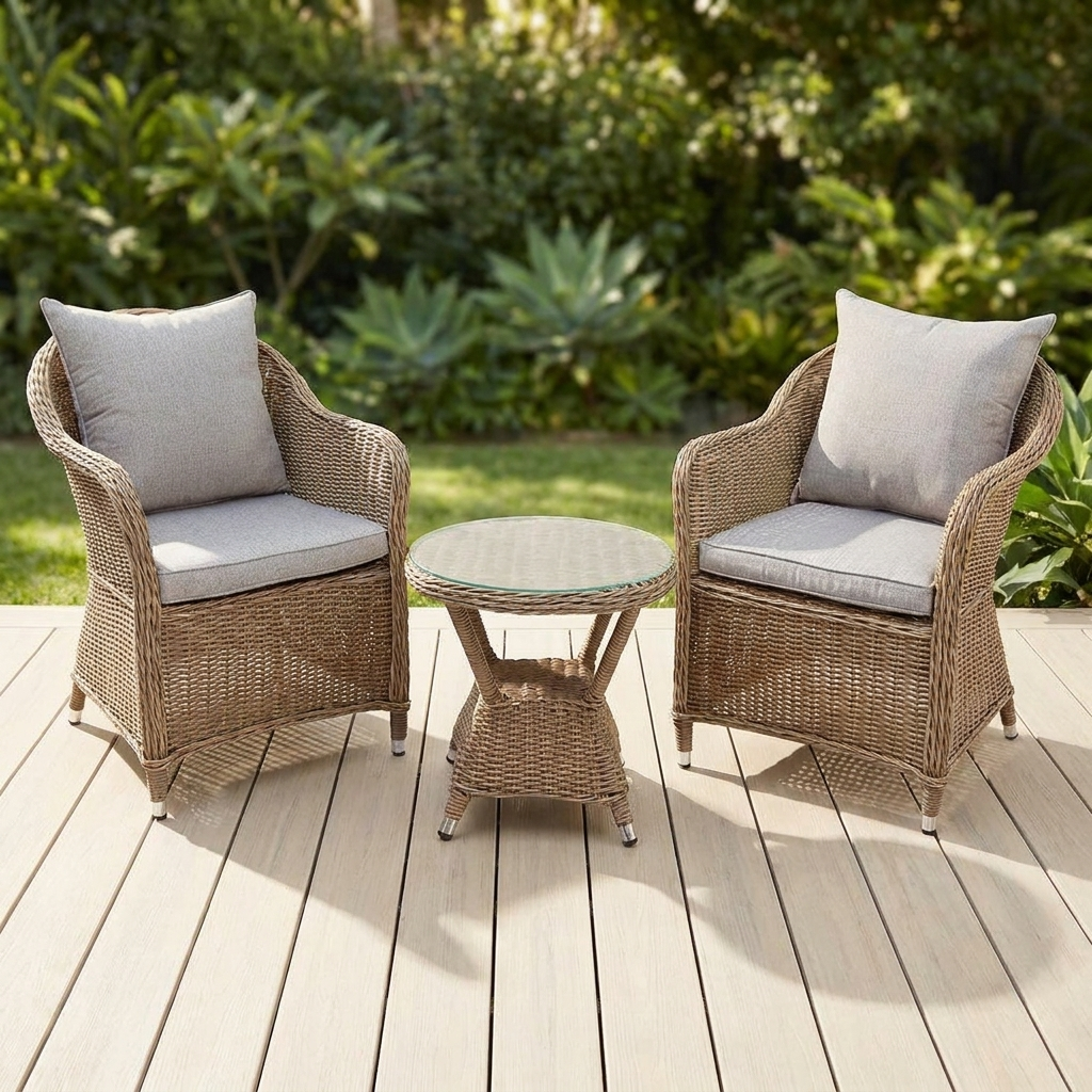 Sable 3pc Balcony Set - Driftwood Stone — outdoor setting