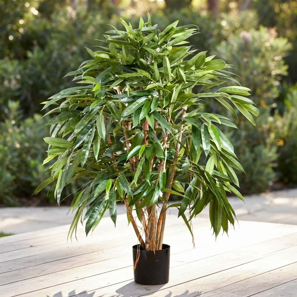 Royal Longfolia - Artificial Plant (90cm) — outdoor setting