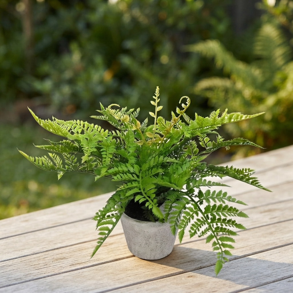 Fern in Pot 36cm — outdoor setting