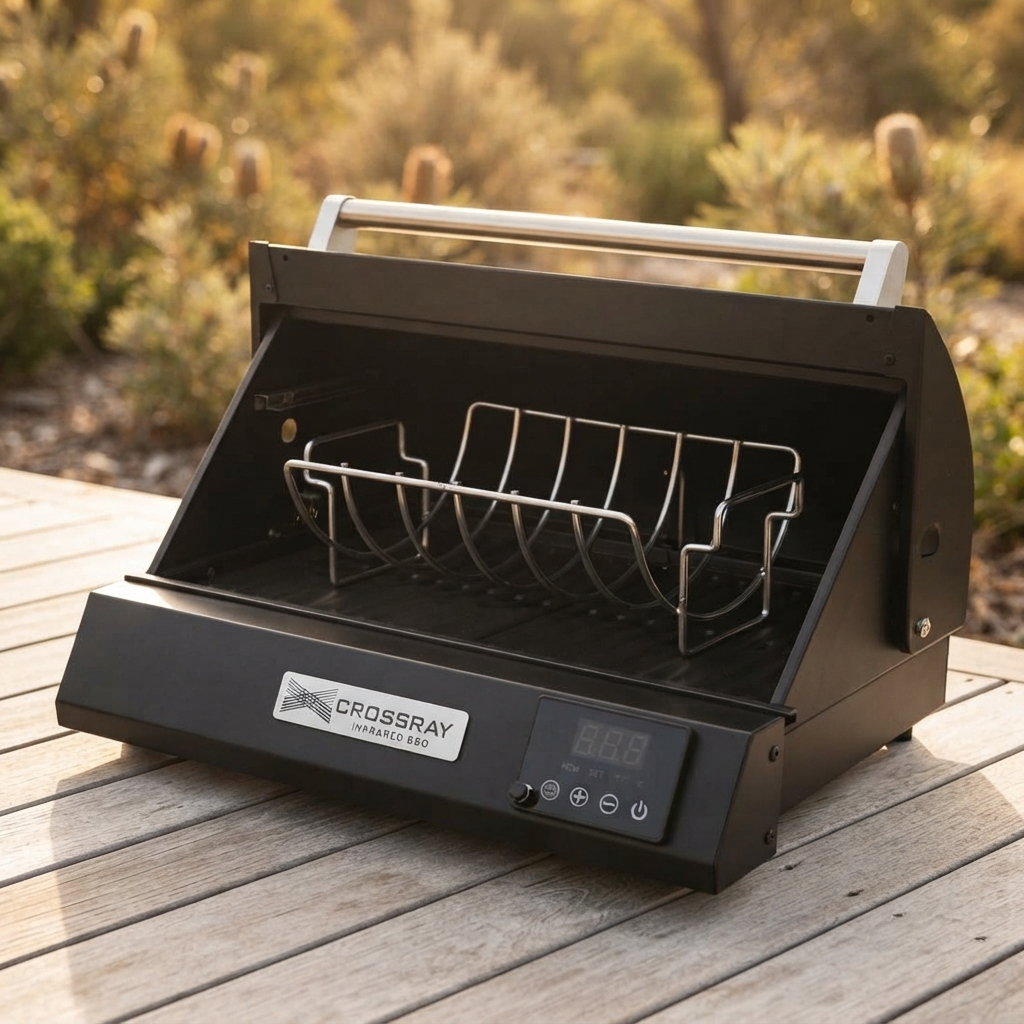 Xtreme Electric BBQ Roasting Rack — outdoor setting