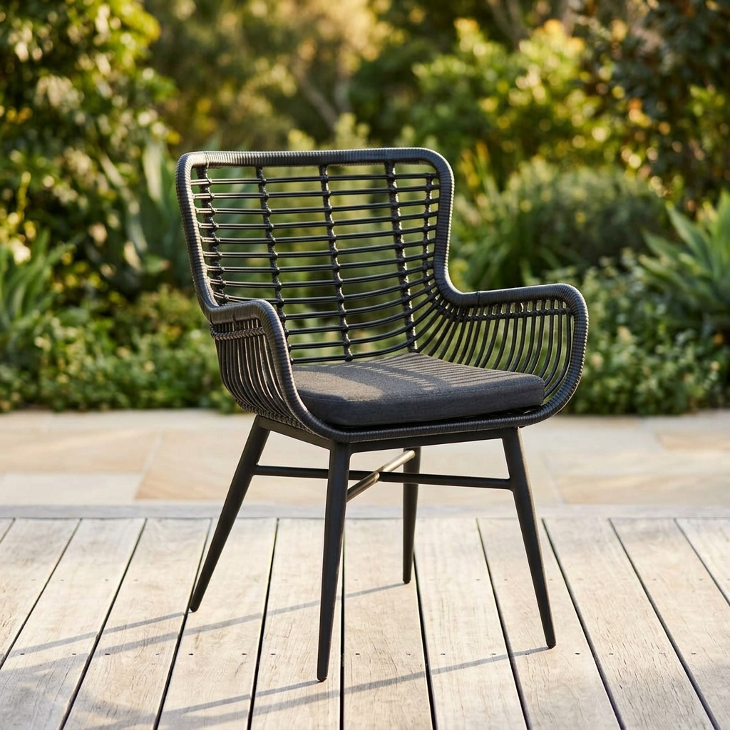 Astrid Dining Chair - Black — outdoor setting