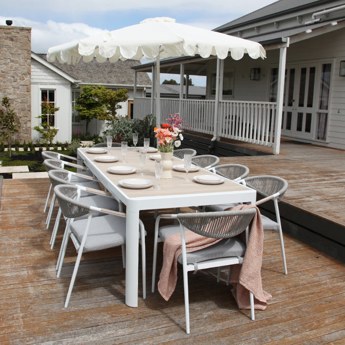Octavia 11pc Extendable Dining Setting - White