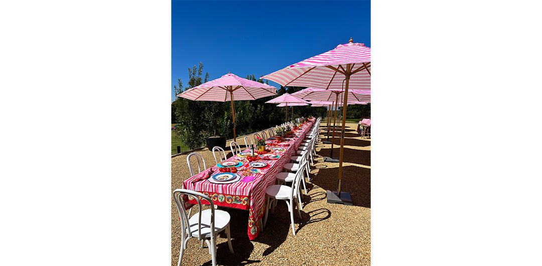 Billy Fresh 3m Bamboo Flamingo Umbrella - Pink