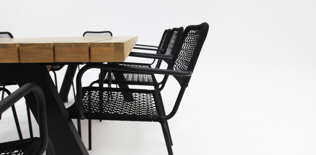 Bosco Bahamas 9pc Dining Setting - Black