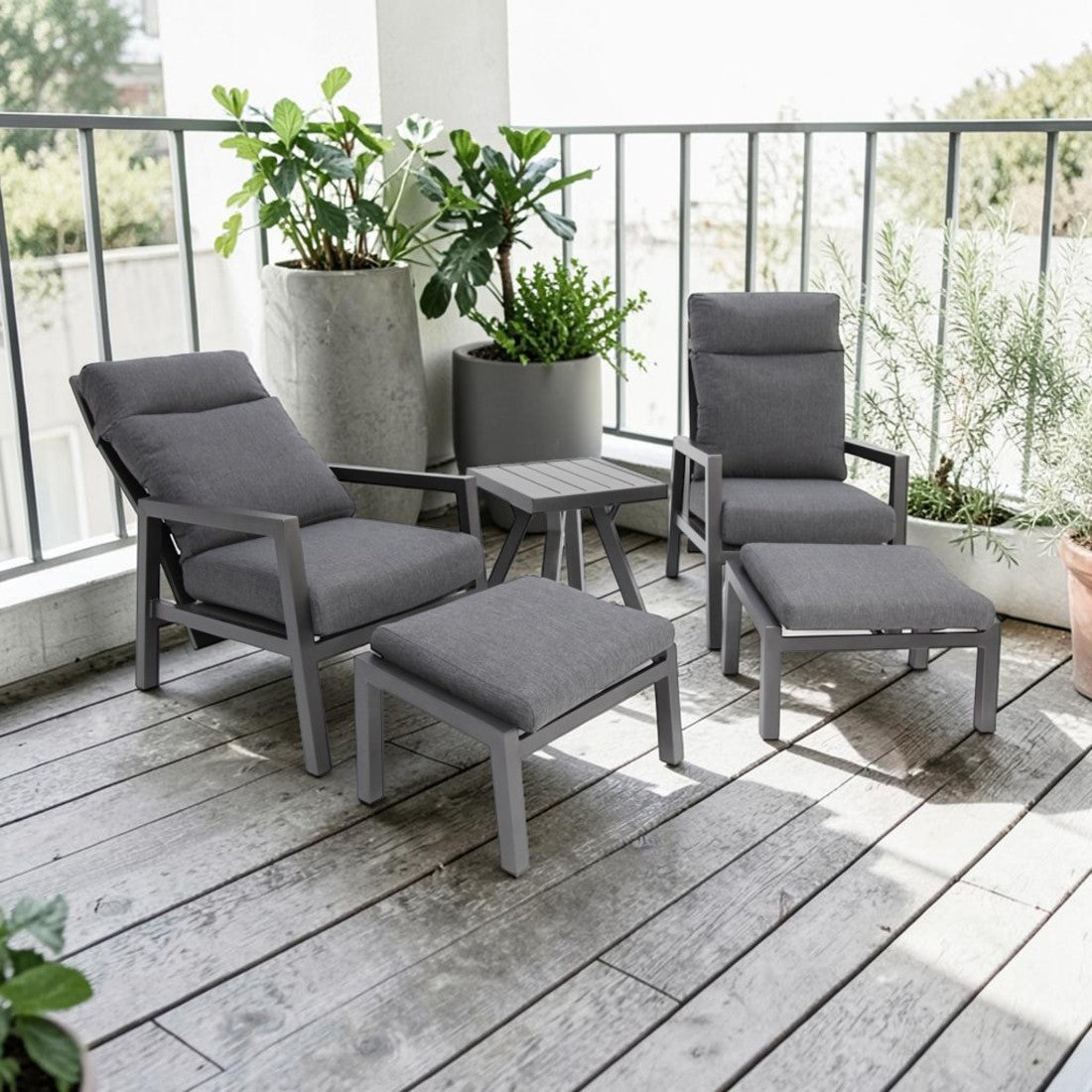 Dakota 5pc Lounge Recline Setting - Anthracite