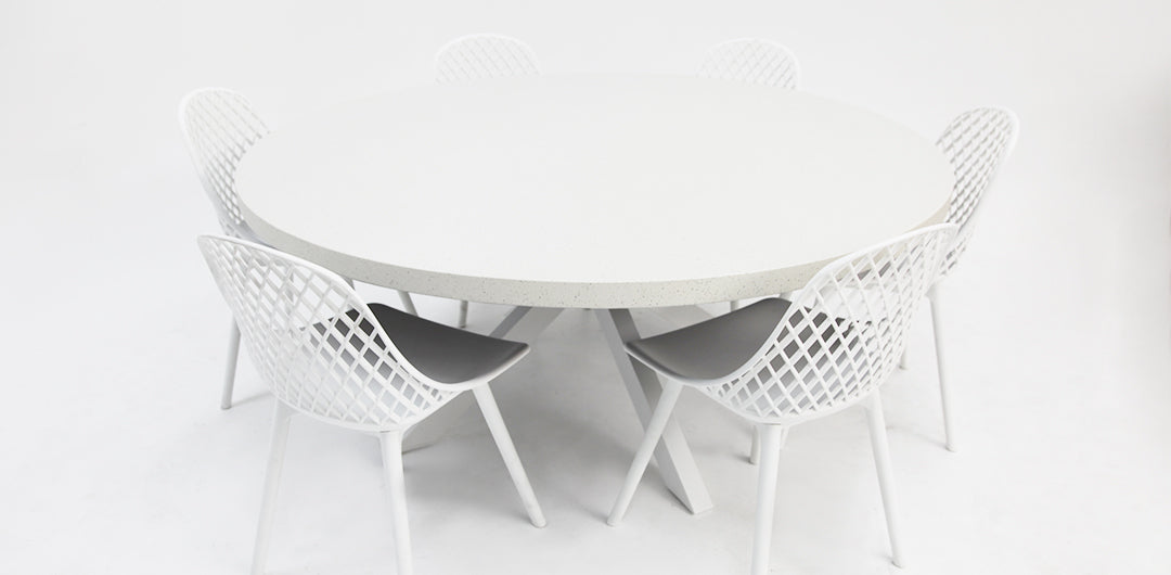 Drift Persia Round 7pc Terrazzo Dining Setting