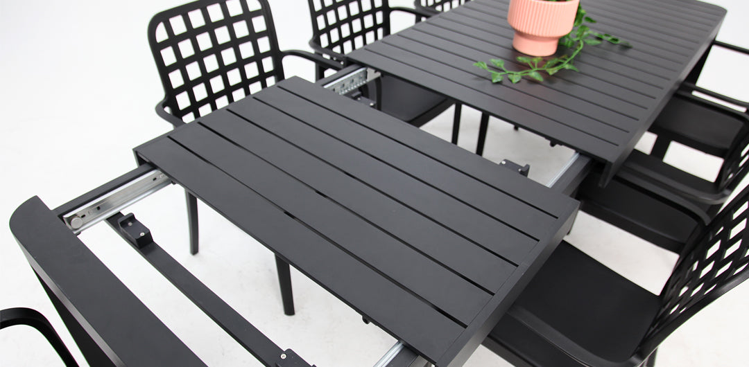 Frankie Azura 9pc Dining Set Armchair - Black