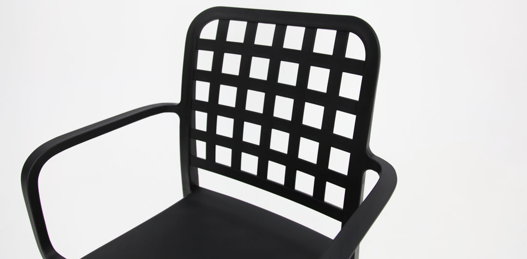 Frankie Resin Barstool with Arms - Black