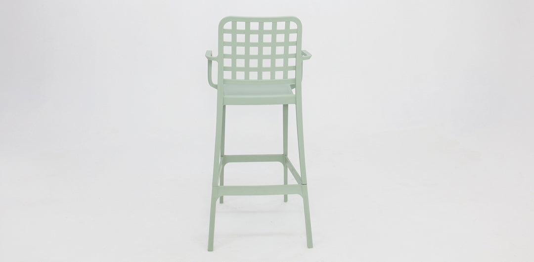 Frankie Resin Barstool with Arms - Green