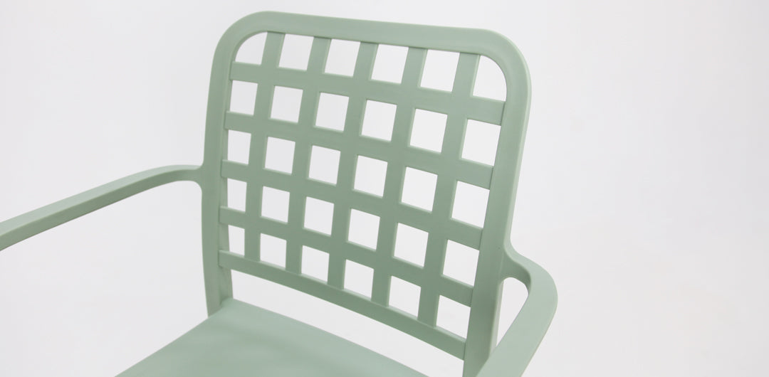 Frankie Resin Barstool with Arms - Green