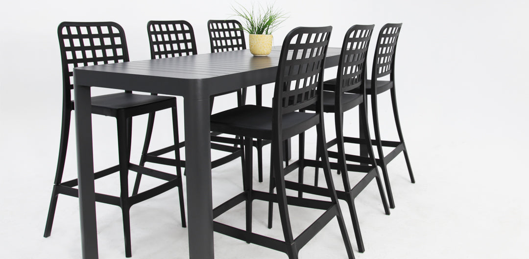 Frankie Remix 7pc Bar Set Armless - Black