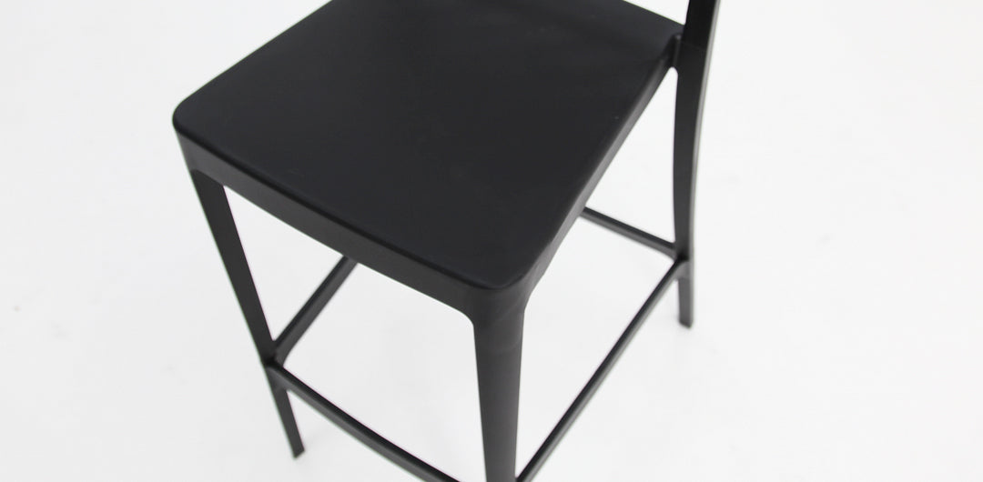 Frankie Resin Armless Barstool Chair - Black