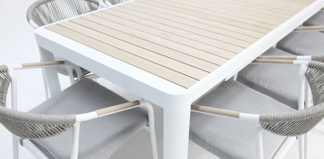 Octavia 11pc Extendable Dining Setting - White