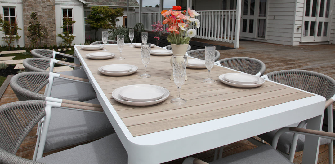 Octavia 11pc Extendable Dining Setting - White