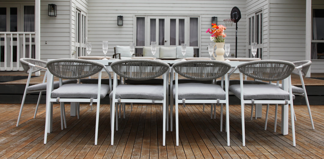 Octavia 11pc Extendable Dining Setting - White