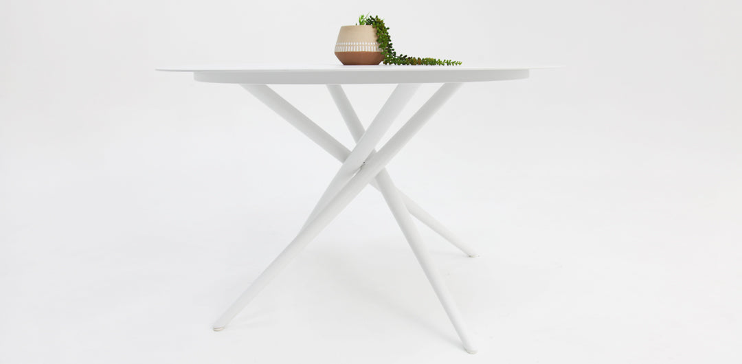 Persia 120cm Round Dining Table - White