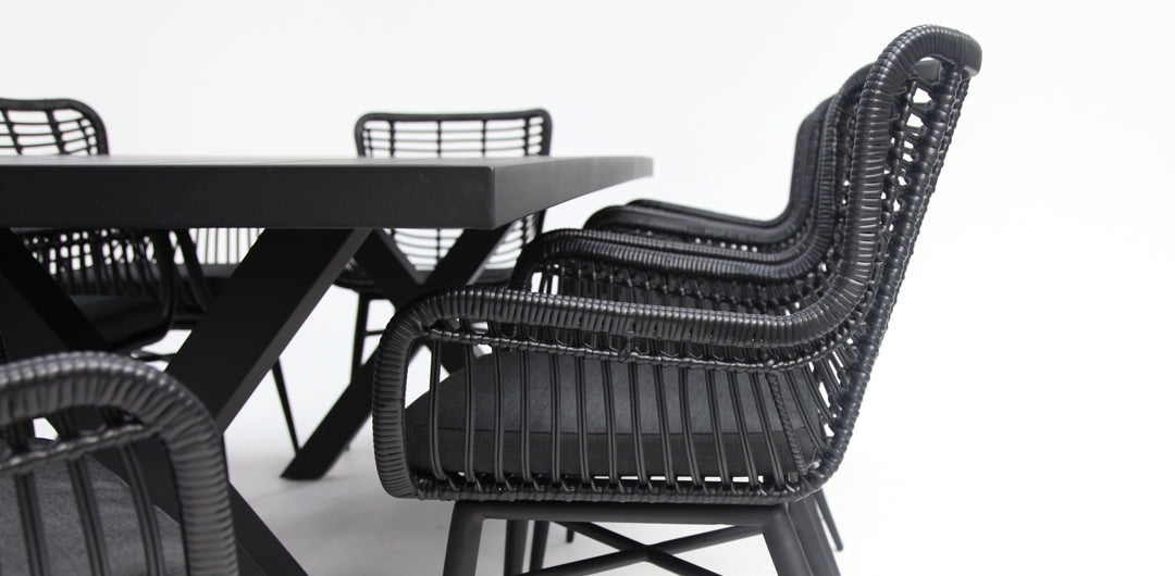 Ravenne Astrid 9pc Dining Setting - Black