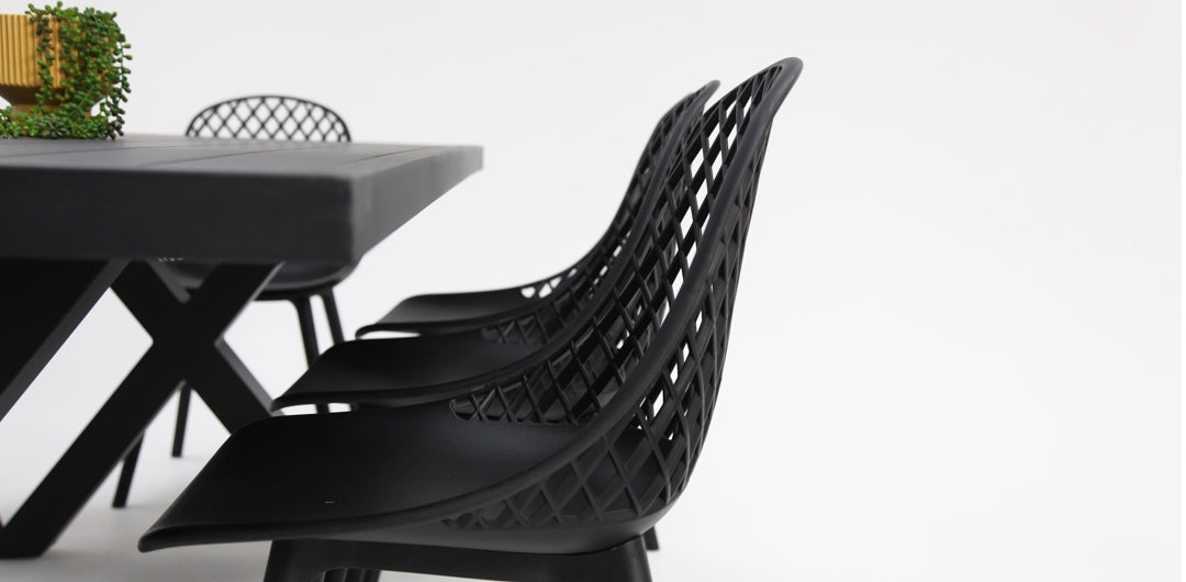 Ravenne Persia 9pc Dining Setting - Black