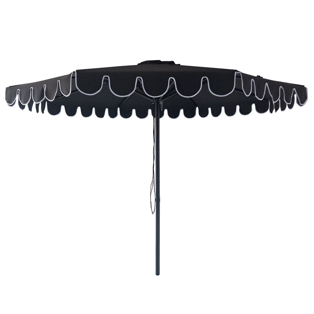 Billy Fresh 3m Midnight Aluminium Umbrella - Black with White Trim