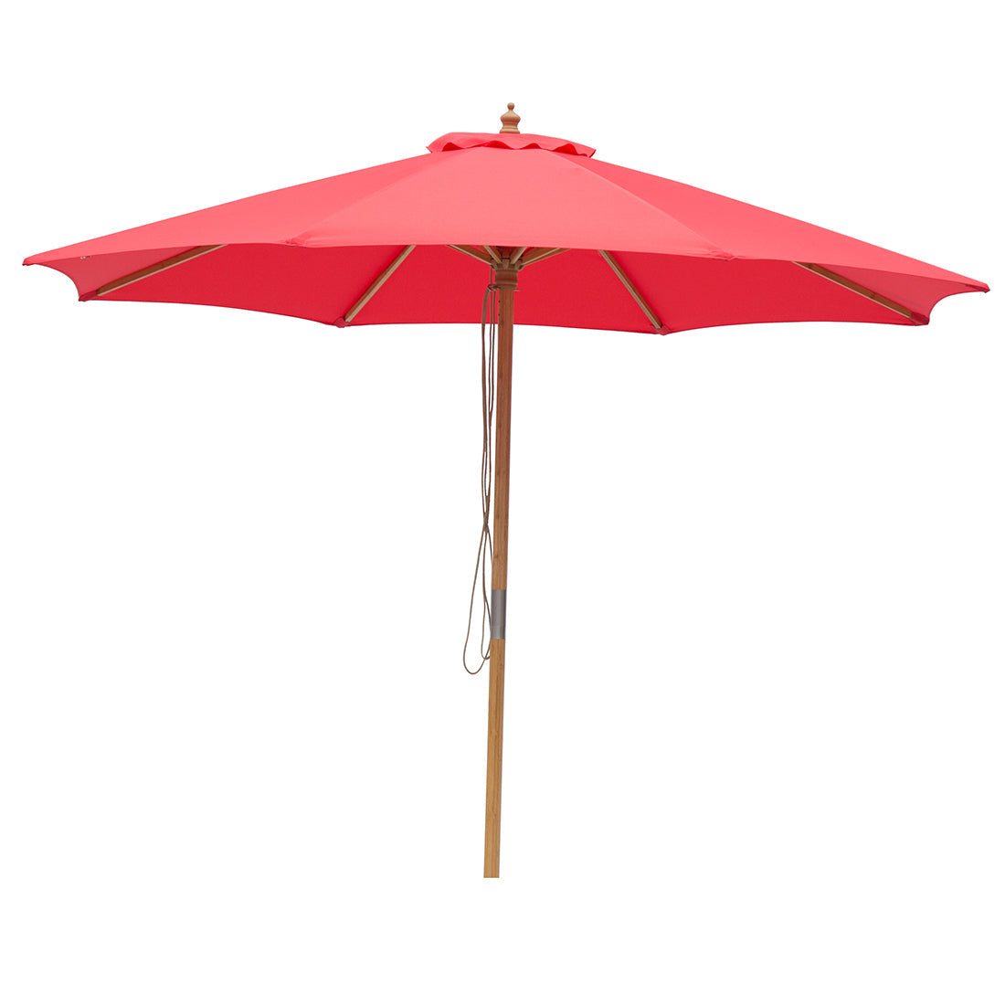 Billy Fresh 3m Bamboo Umbrella - Solid Red