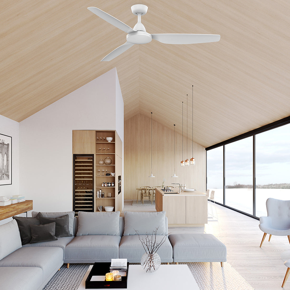 Aeroflow Winglide 132cm 52inch AC Ceiling Fan - White